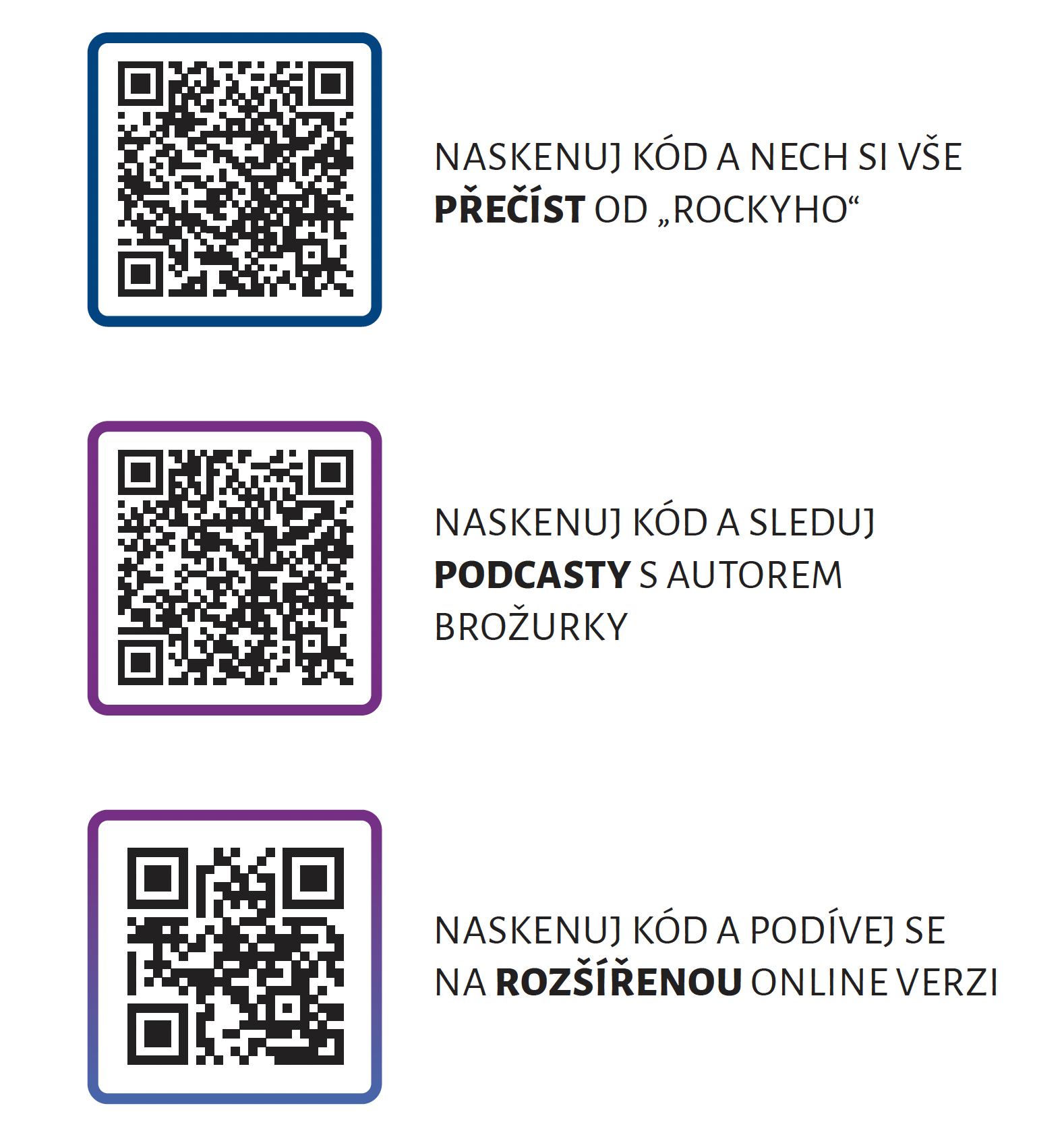 QR kody z brozurky